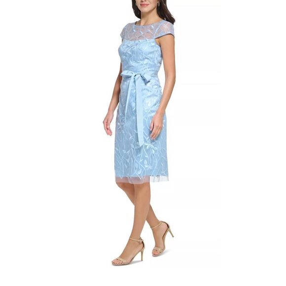 Eliza J Embroidered Illusion Sheath Dress - Picture 1 of 4